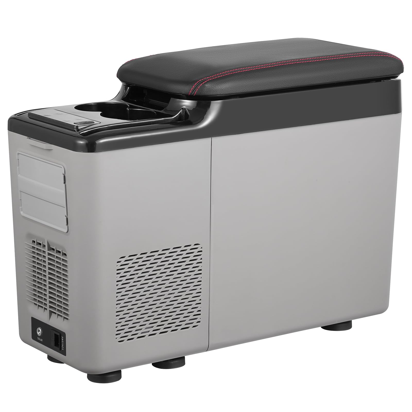 VEVOR Frigorifero per Auto, Frigorifero Bracciolo 12 V, Congelatore Zona Singola 15 L, Gamma Regolabile -20~20 ℃, Raffreddamento a Compressore 12/24 V CC e 100-240 V CA per Esterno, Campeggio