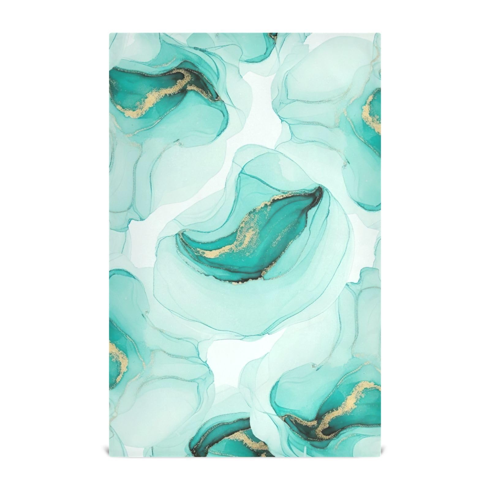 Serviettes de nettoyage de cuisine à l'aquarelle tourbillons bleu sarcelle grand format