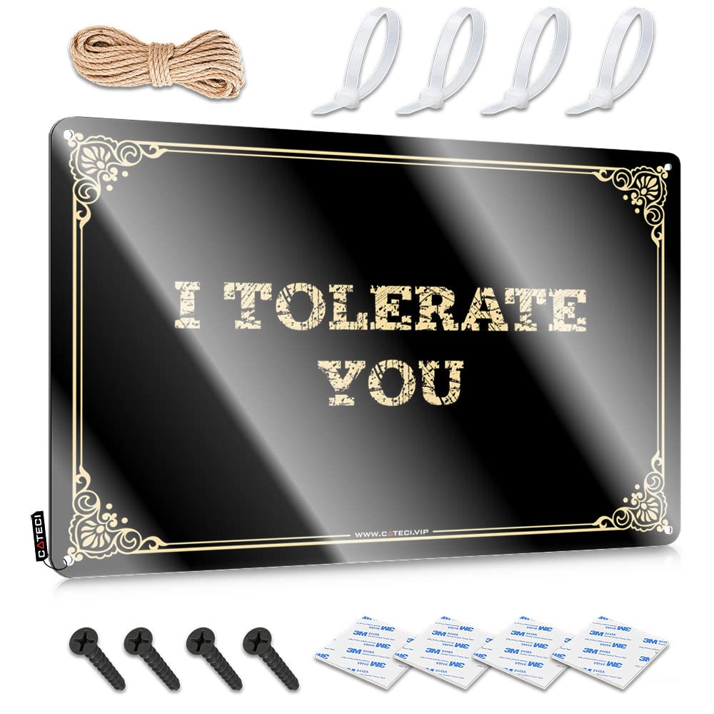 MWFKKADDB Home Decor For Men I Tolerate You Tin Sign Funny Desk Signs Beer Limit Sign(30X40CM)