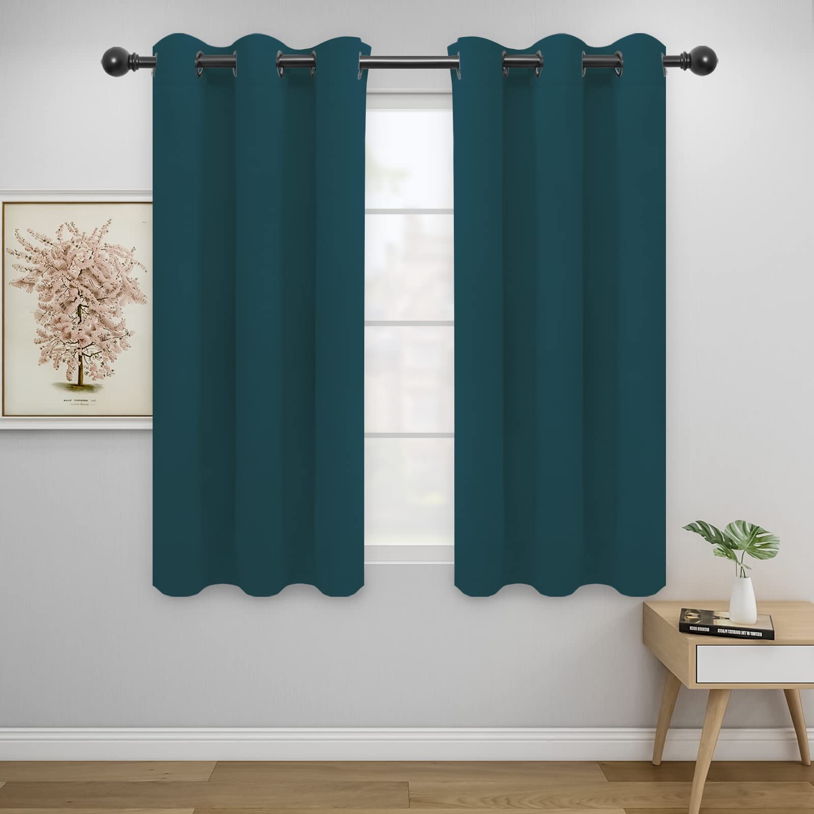 Easy-Going Blackout Curtains for Bedroom, Solid Thermal Insulated Grommet and Noise Reduction Window Drapes, Room Darkening Curtains for Living Room, 2 Panels (42x54 in, Peacock Blue) โ image 1