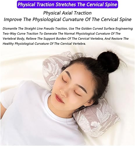 Miniatura 5 de Almohadas para el cuello y cervical, almohada para el cuello cervical enrollable con relleno de cáscaras de alforfón, almohadas redondas de alforfón