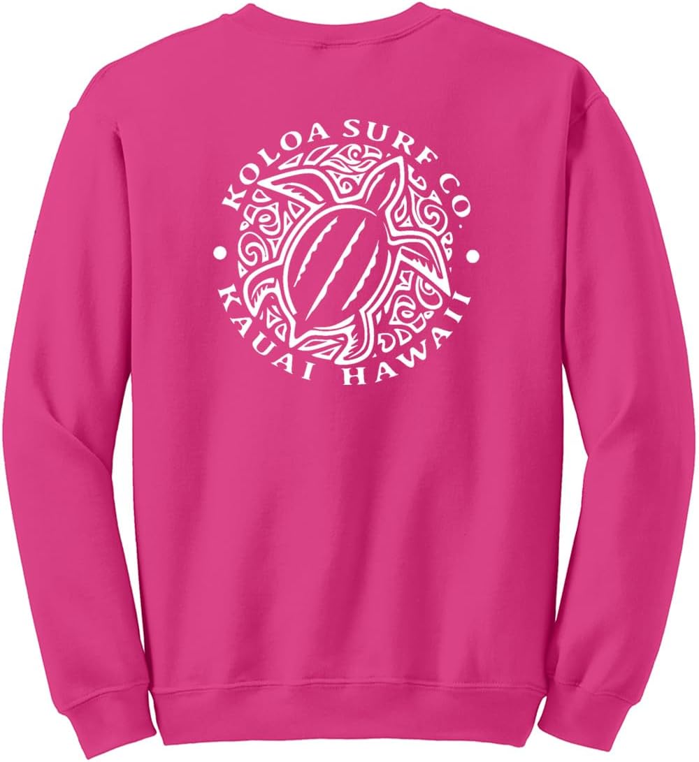 Koloa Surf Co. Hawaiian Honu Turtle Crewneck Sweatshirts in Sizes S-5XL