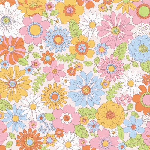 LZH-LP Papel Pintado Autoadhesivo, Papel de Contacto Tela Mate Pequeñas Flores Bosque, 44x300CM Animales Plantas Estampado Papel Pintado Desmontable Película Decorativa Rollo