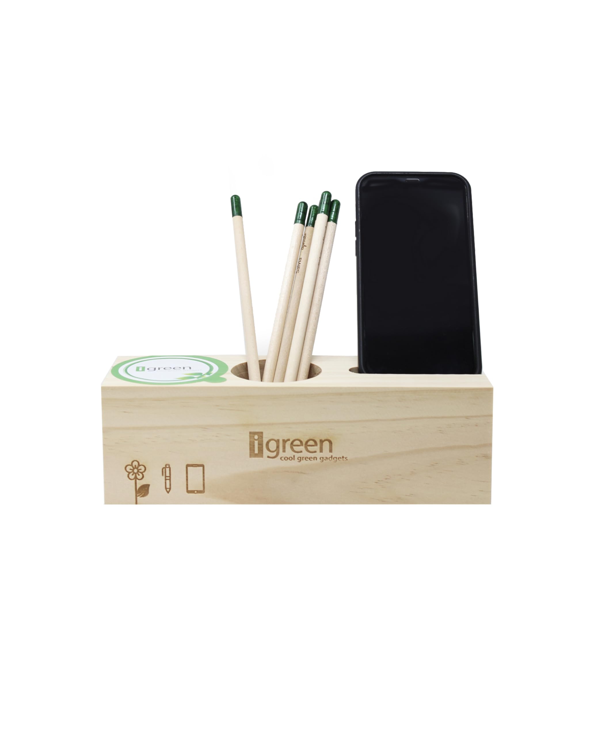 iGreen Eco Organizer da Scrivania (Girasole), Porta Penne e Matite da Scrivania con Supporto per Smartphone e Kit di Crescita per Fiori & Piante
