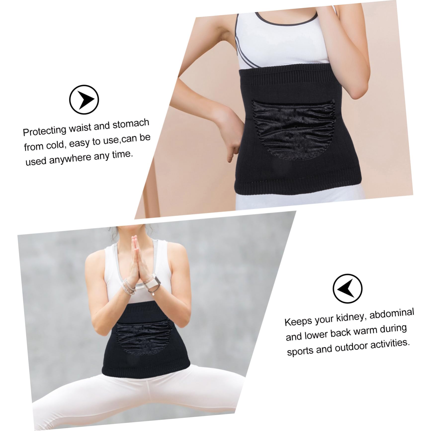 PartyKindom Warm Wool Waist Support Belt Stretchy Kidney Warmer Stomach Protector for Comfort and Relief Cold Weather Breathable Material for