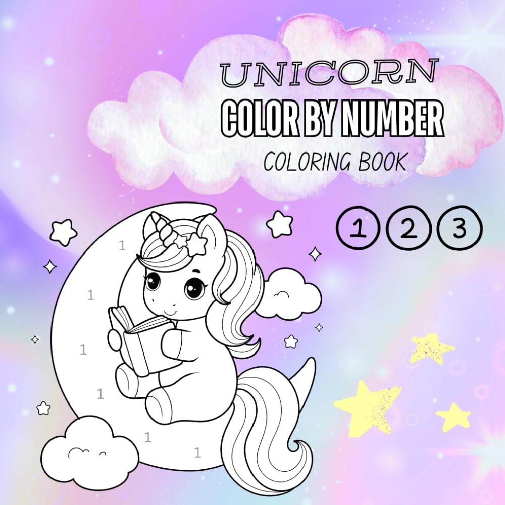 Simple Unicorn Color By Number Coloring Book