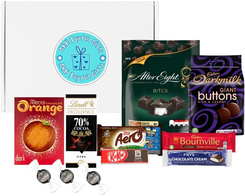 Medium Dark Chocolate Chocolate Hamper With Frys, Lind Balls and Bar, Aero, After Eights, Terry's Chocolate Orange, Kit Kat, Cadburys Bournville and Buttons