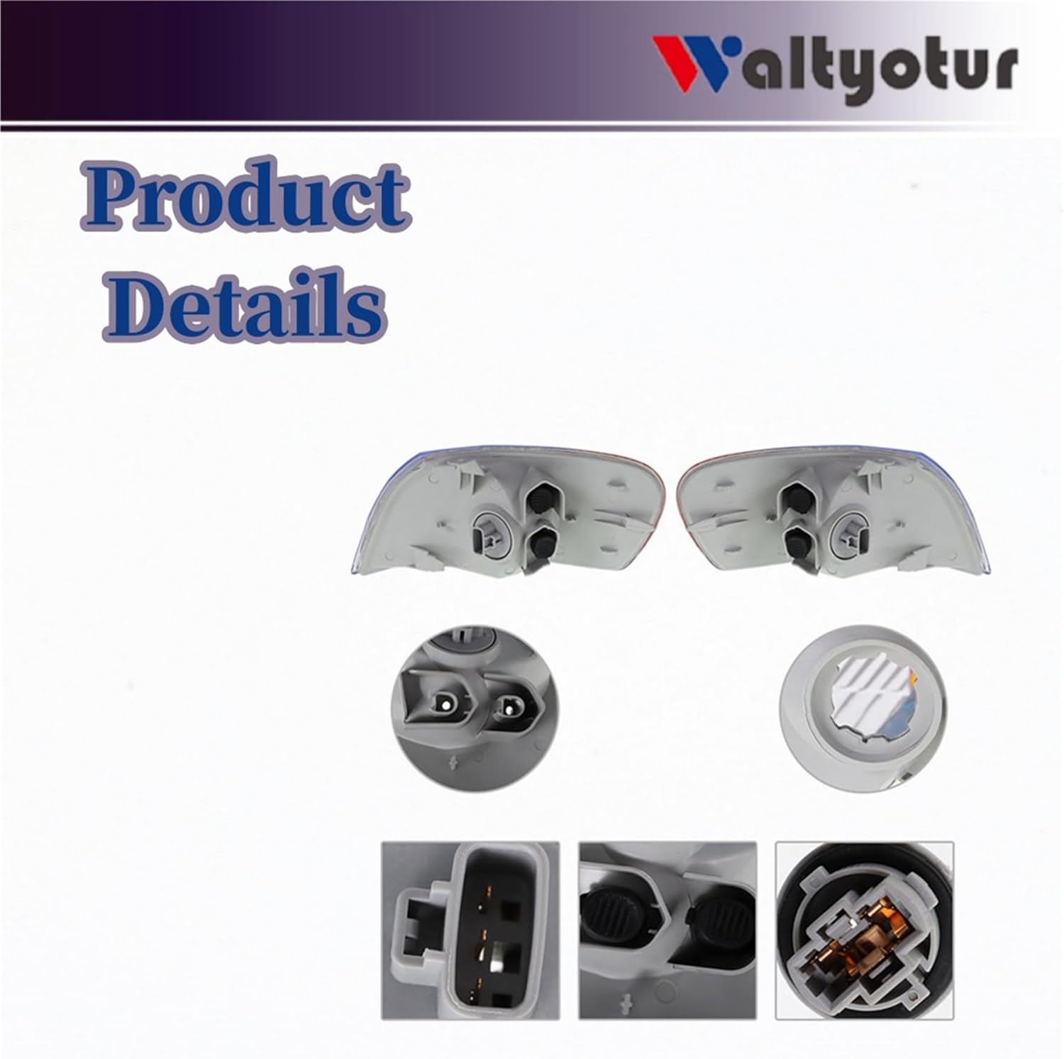 waltyotur 1 Pair Front Left + Right Parking Turn Signal Lights Corner Lamp DRL Turn Signal Lights Kit Replacement for Corolla 1998 1999 2000 81510-02040 81520-02040
