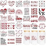 CRASHOT UV DTF Cup Wrap - 30 Sheet Valentine Quote UV DTF Transfer Stickers, Romantic Cup Wraps for Glass, Love Quote Decals, DIY Crafts for Lovers Friends