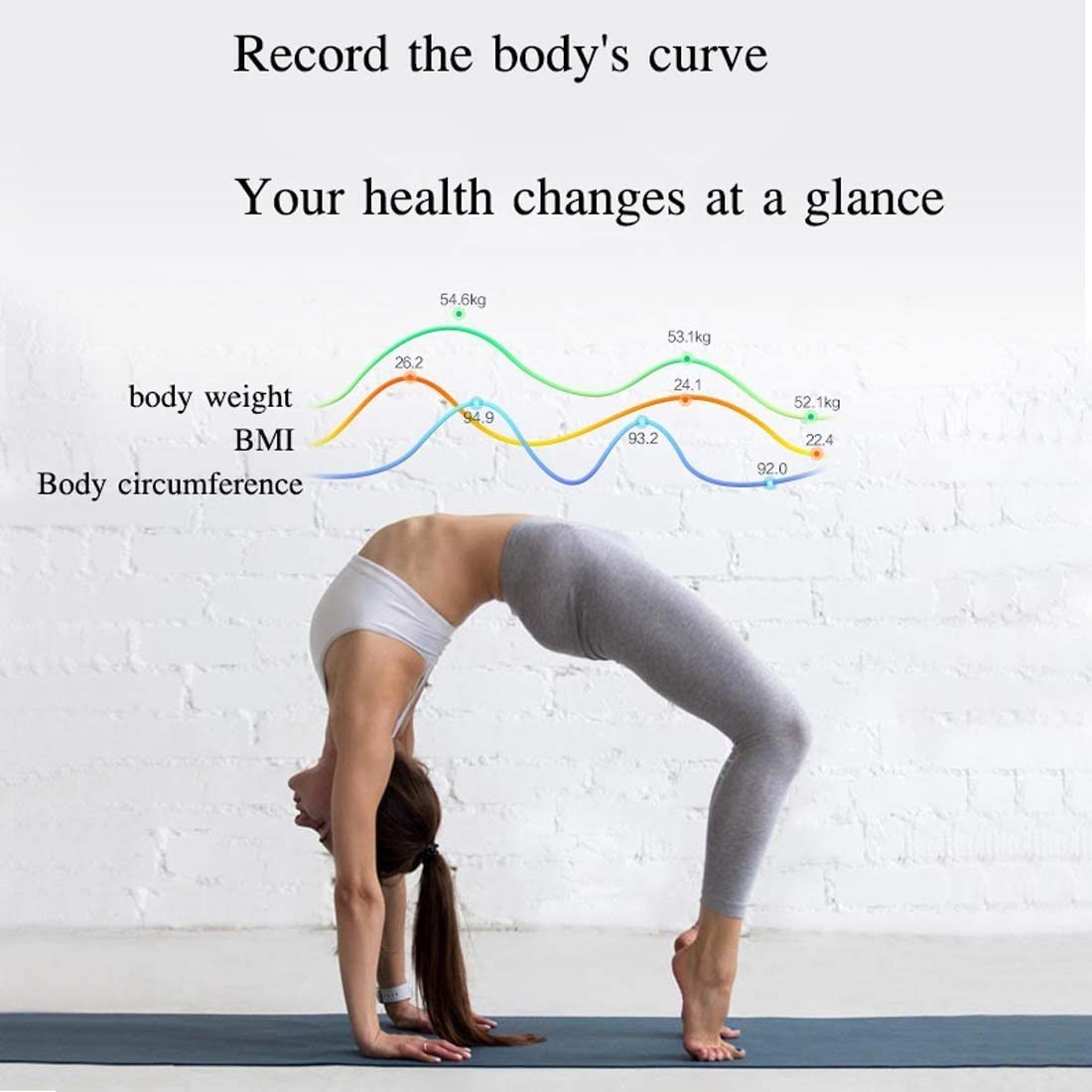 Bluetooth Body Fat Bilancia, Smart Wireless BMI Bagno Bilancia Peso Body Composizione Body Body Monitor Analizzatore di Salute con App Smartphone per Il Peso corporeo, Grasso, Acqua, BMI, BMR,