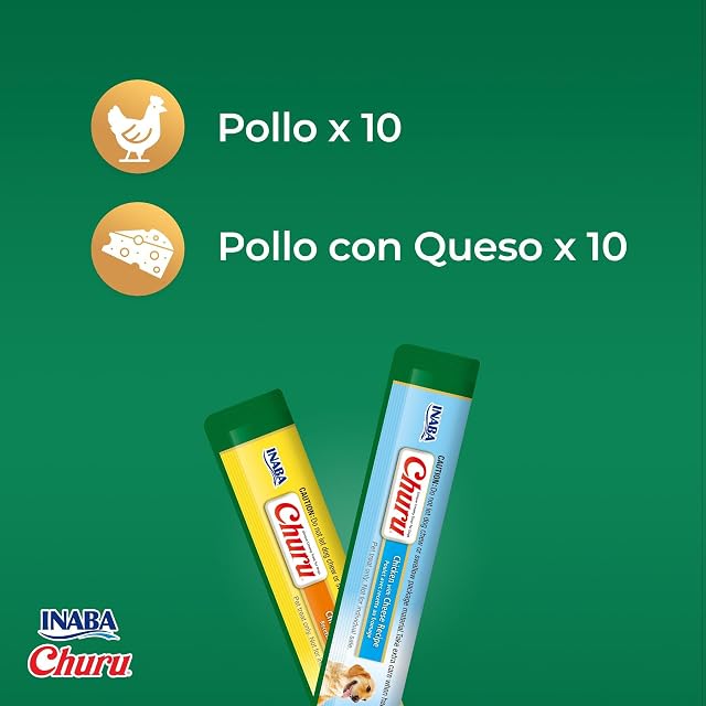 Foto 3 de 4 de INABA Churu para Perros, Multipack Pollo y Queso, 20 Sticks x 14g