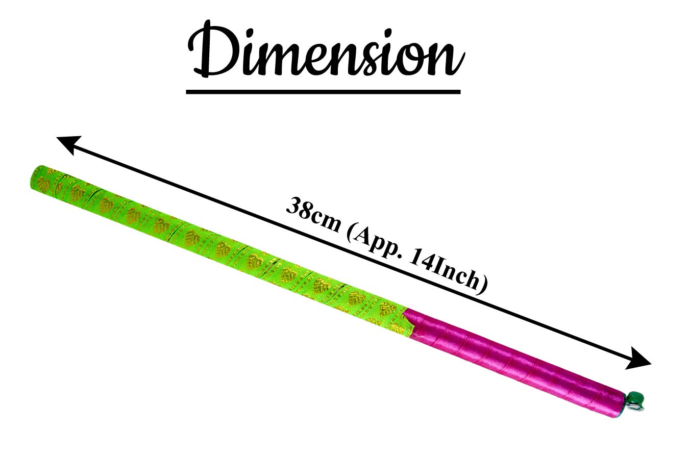 ME & You Dandiya Sticks 14 Inch Set of 1 Pairs (2 Sticks) for Navratri Celebrations (Ceremic)