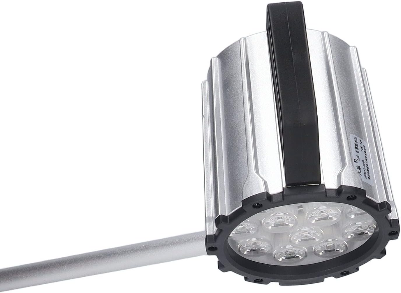LED Machine Work Light, Foldable Adjustable Long Arm, 12W 24V Waterproof Aluminum Alloy - IP67 Rated, Ideal for CNC Lathe and Workshop Use