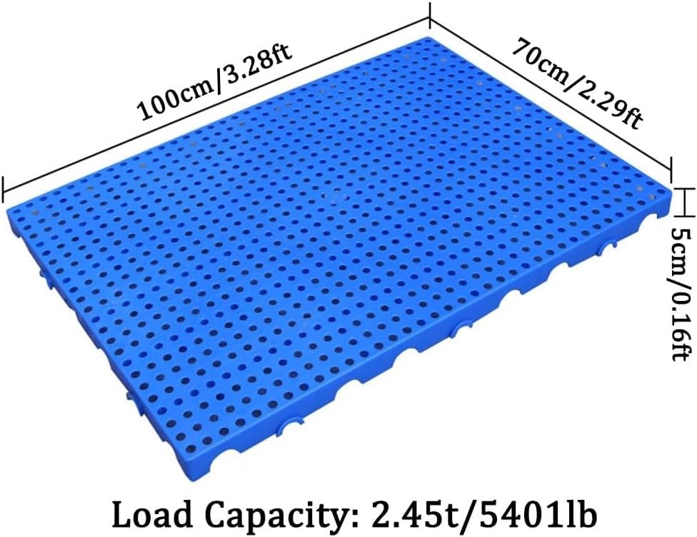 JINMLBO Plastic Pallet, Grid Ventilation Pallet, Nestable Shipping Pallet for Kitchen Supermarket Garages Storage Rooms Interlocking Storage Pallet(100x70x5cm)