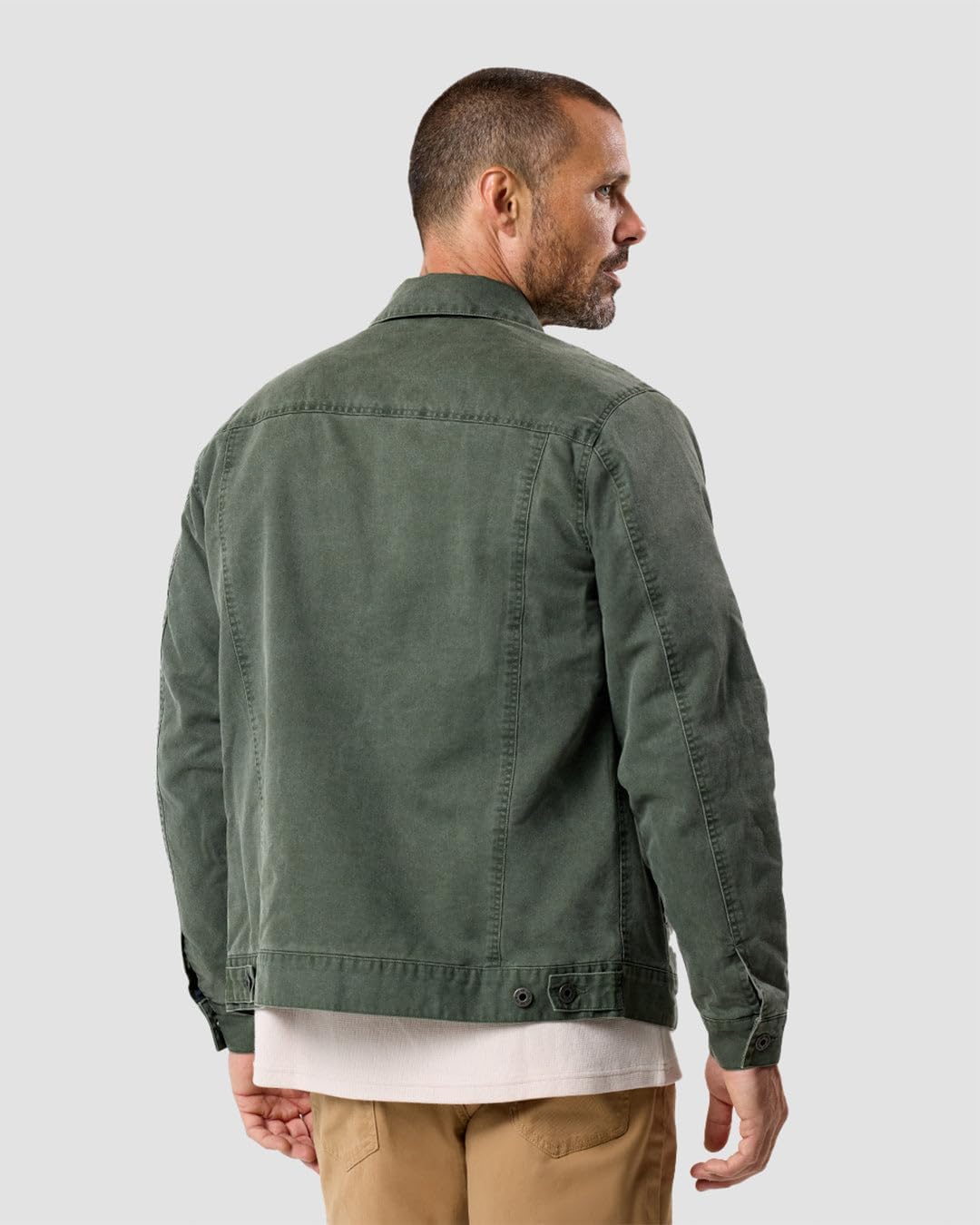 INTO THE AM Men’s Tradesman Canvas Trucker Jacket S-4XL - Flannel-Lined Rugged Workwear Coat