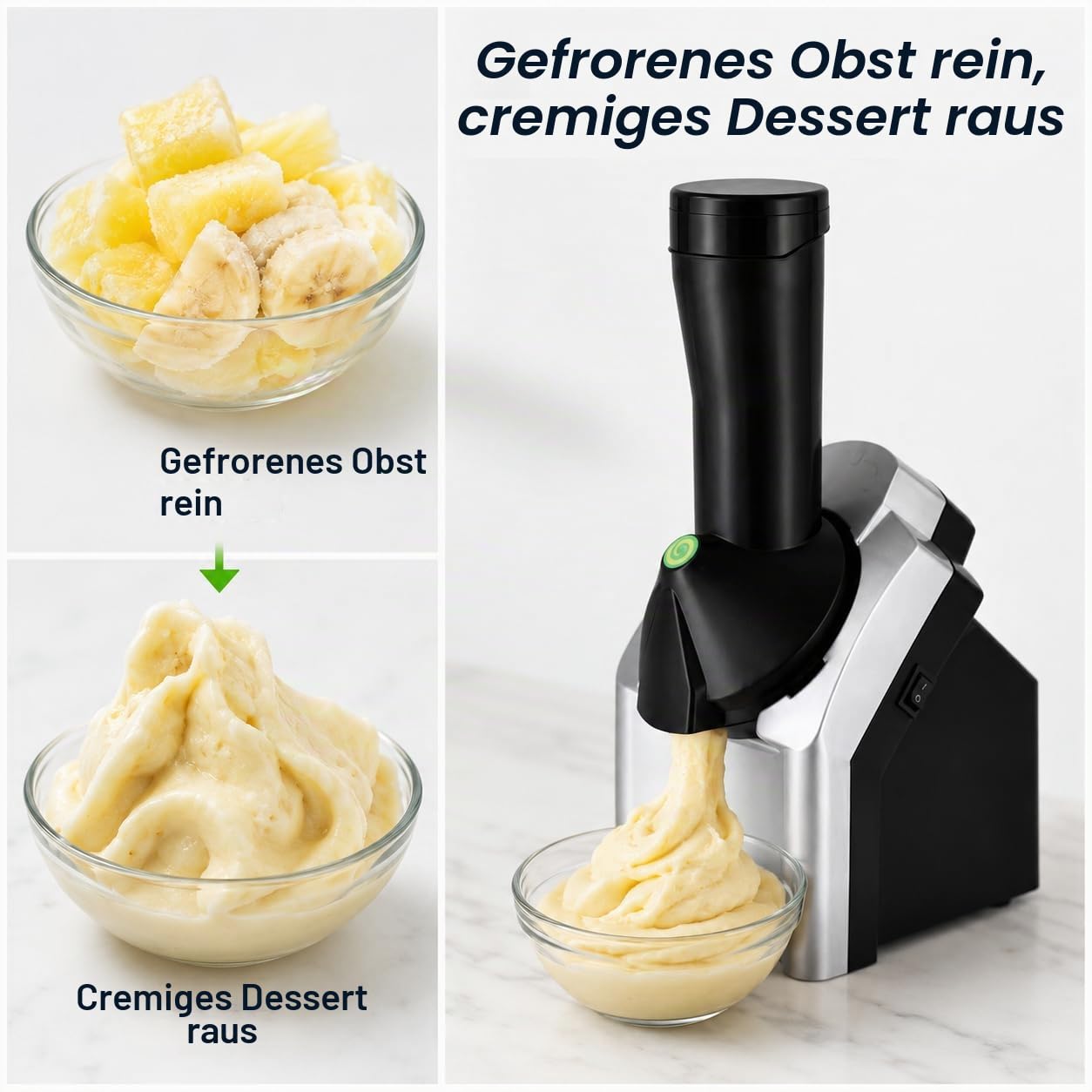 Fruit Soft Serve Ice Cream Maker, Home Frozen Dessert Machine For Sherbet, Sorbet, Fruit Ice Cream And Frozen Yoghurt