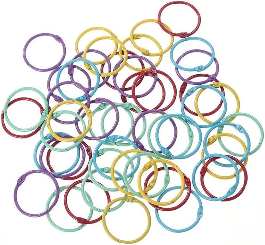 10Pcs Metal Book Rings Loose Leaf Binder Book Binder Hoops Office Binding Supplies(Random Color) Fashion : Office Products