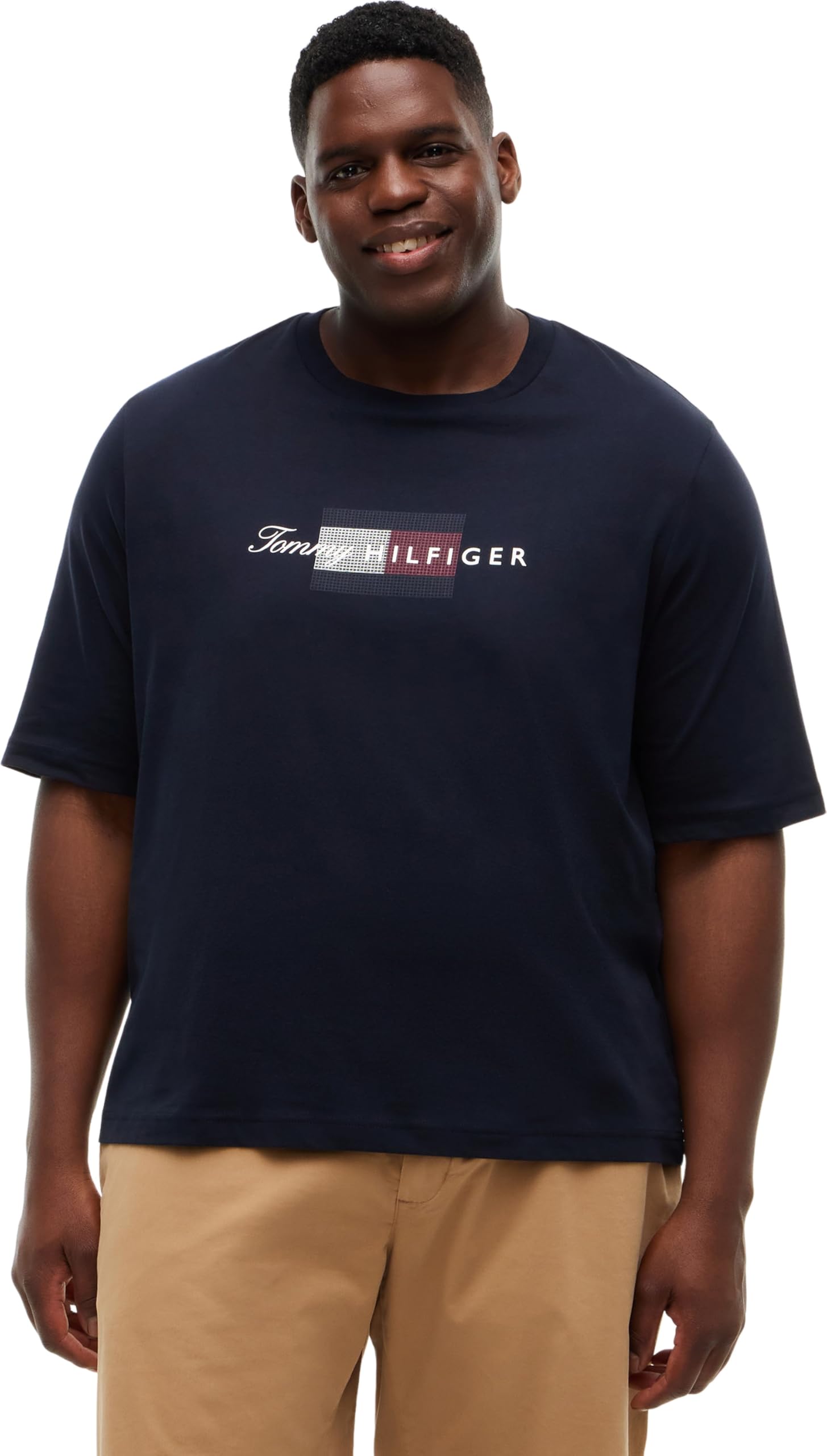 Tommy Hilfiger Men's Bt-Script Flag Tee-B MW0MW45120 S/S T-Shirt, Blue (Desert Sky), 3XL_Plus