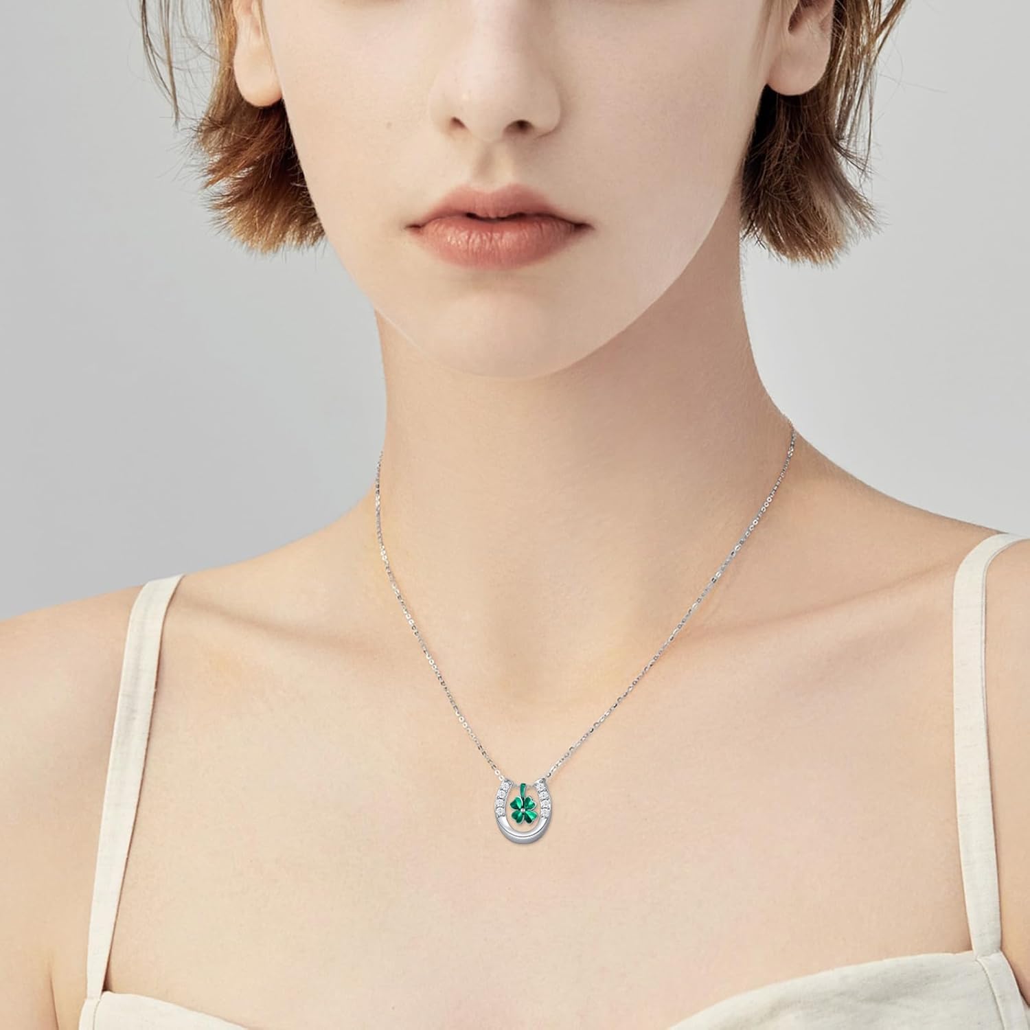 4 Leaf Clover Necklace 925 Sterling Silver Green Clover Pendant Jewelry for Women Christmas Birthday Gifts - Image 3