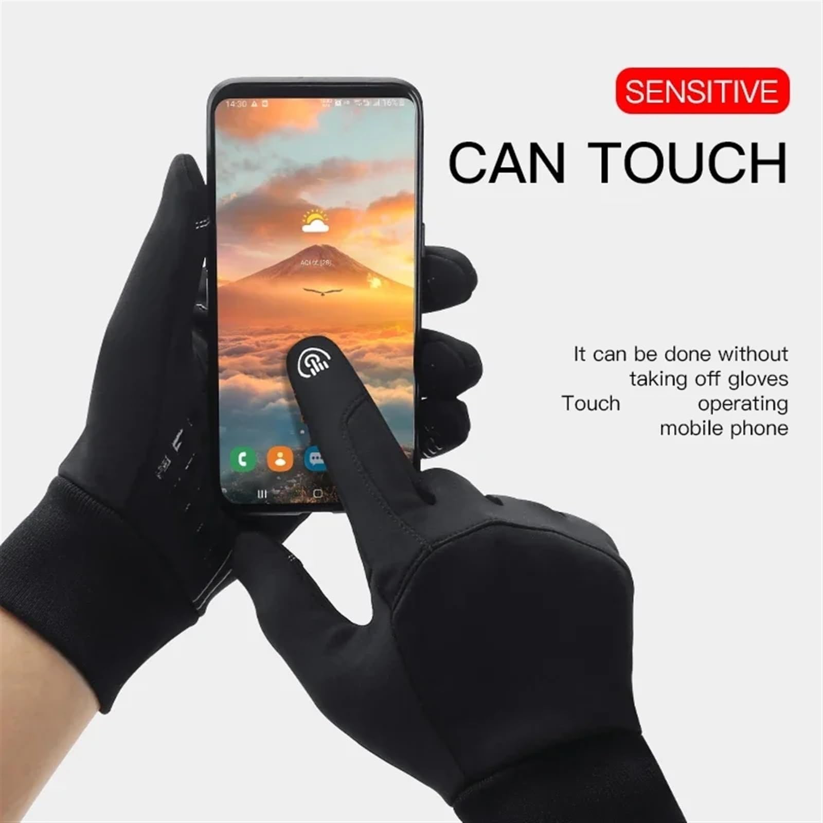 Guantes de Invierno for Hombre y Mujer, Guantes térmicos Lana for Ciclismo, Viento frío, Impermeables, cálidos for Correr al Aire Libre Esquiar para Ciclismo