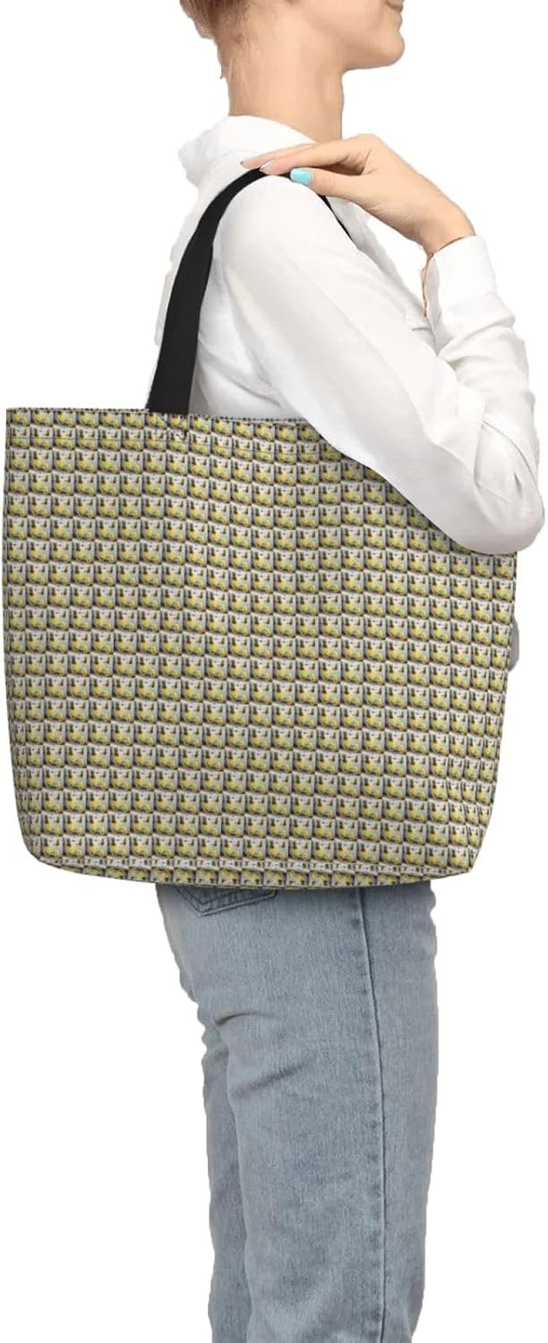Pineapple Bike Print Eco-Friendly Tote Lightweight Grocery Bag Daily Commuting Travel Beach Gym Use