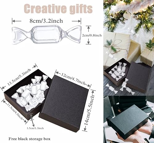 Miniatura 5 de Mini organizador de joyas, 10 piezas de caja de joyería en forma de caramelo, organizador de anillos con tapa, contenedor de plástico para dulces