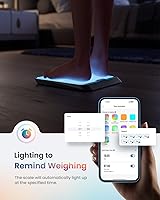 Vista 4 de RENPHO Smart Scale for Body Weight, BMI, Body Fat, Muscle Mass, Bluetooth Wi-Fi Rechargeable Scale, RGB Lighting Color Changing Scale, Sync with