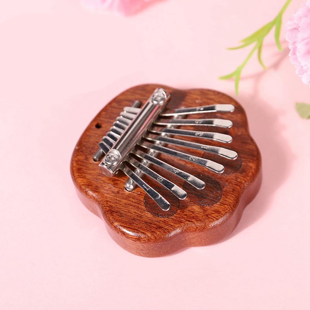 Mini Kalimba A 8 Tasti In Legno Naturale - Strumento Musicale A Pollice Per Principianti, Con Cordino E Suono Armonioso