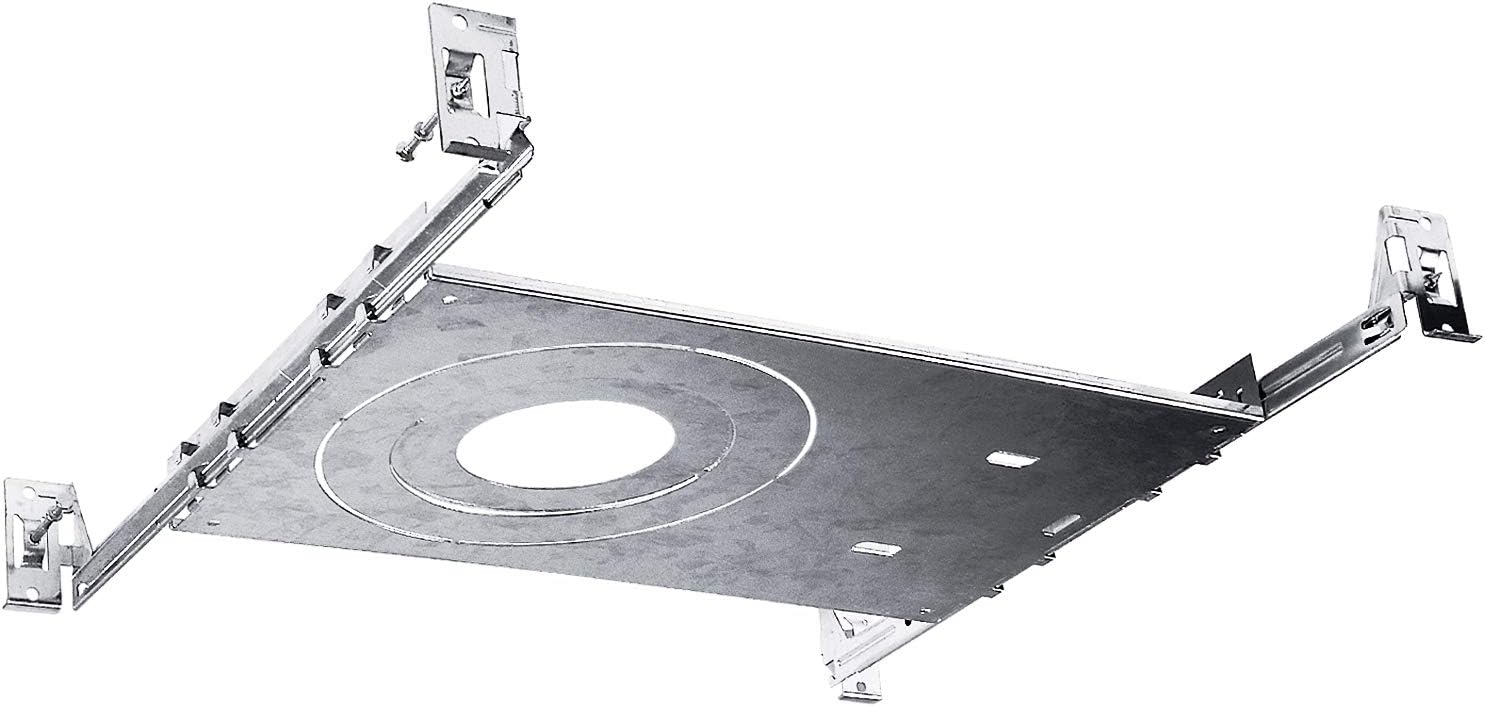Luxrite New Construction Mounting Plate, 3-4-6 Inch LED Recessed Lighting Kits, Extendable Hanger Bars, ETL Listed - Shallow Recessed Light Housing (4 Pack)