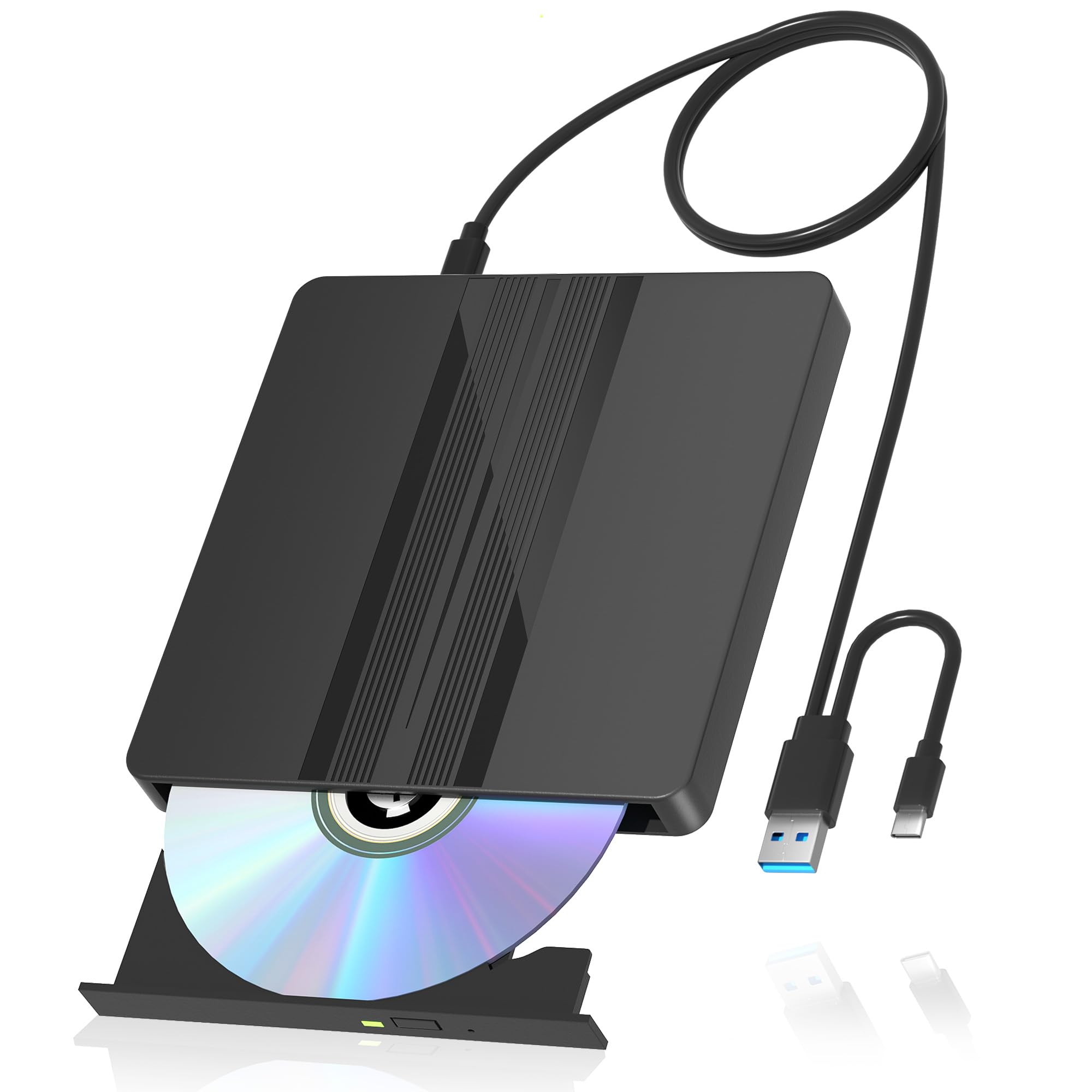 External CD/DVD Drive for Laptop, USB CD DVD Disc Drive Reader Burner Player for Laptop, External CD-ROM +/-RW Optical Drives for PC Desktop MacBook Mac Windows10/11 Linux OS-picture-15