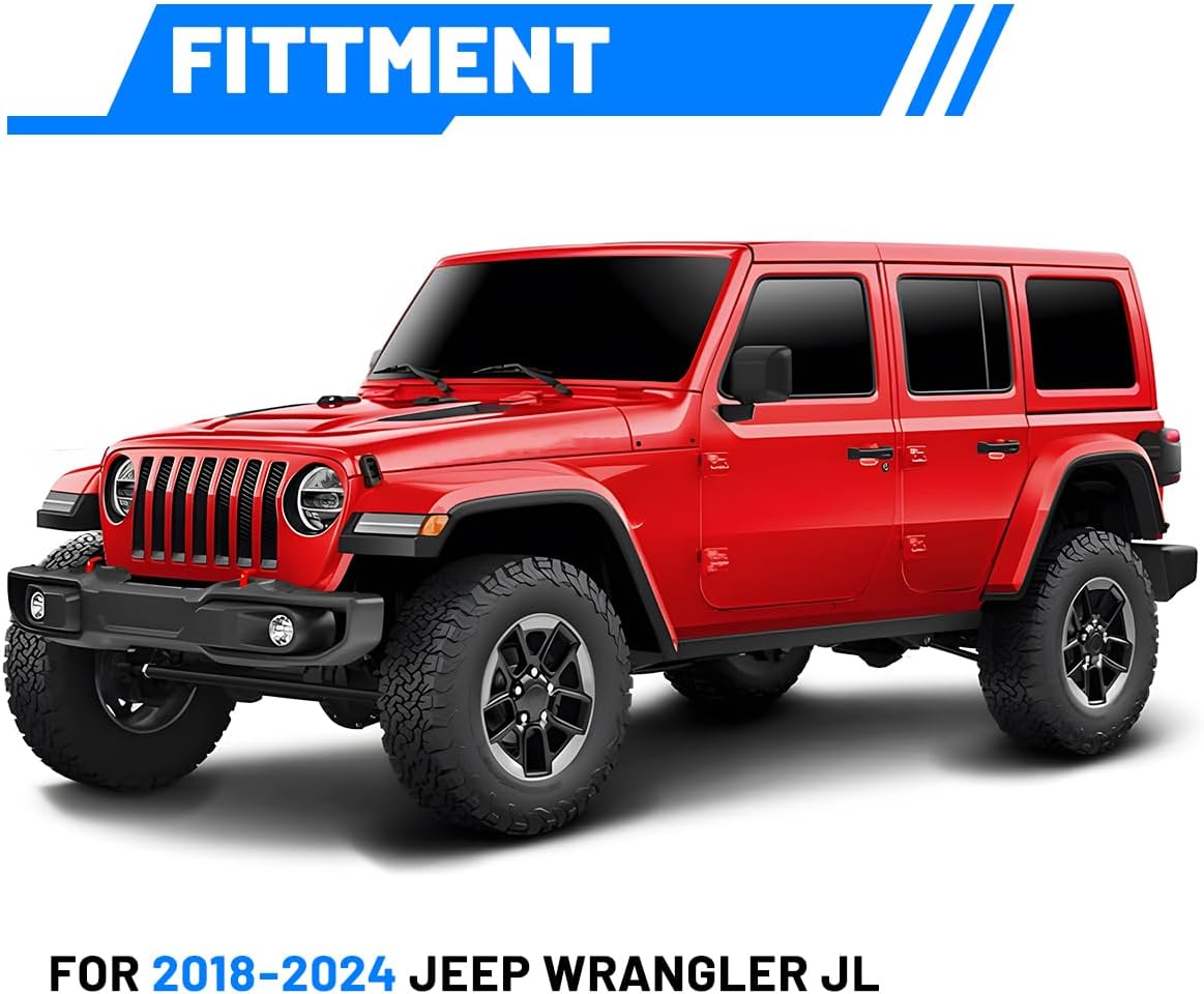 Roll Bar Molle Panel for 2018-2025 Jeep Wrangler JL 4-Door | 2.5mm Q235A Steel with Dual-Layer Black Texture Powder Coat | Heavy-Duty Off-Road Storage System