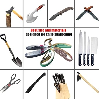 24 Pcs 1/2 x 12 Replacement Belt Kit for Work Sharp Original Knife & Tool Sharpener and Combo Knife Sharpener (WSKTS & WSKTS-KT) - 80/120/240/400/1000/1200 Grits.