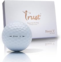 Trust Golf Ball I K8 Bison I Urethane Cover with Reactive Core I 3-Pcs I for Different Swing Speed I 12, 48, or 100 Balls I