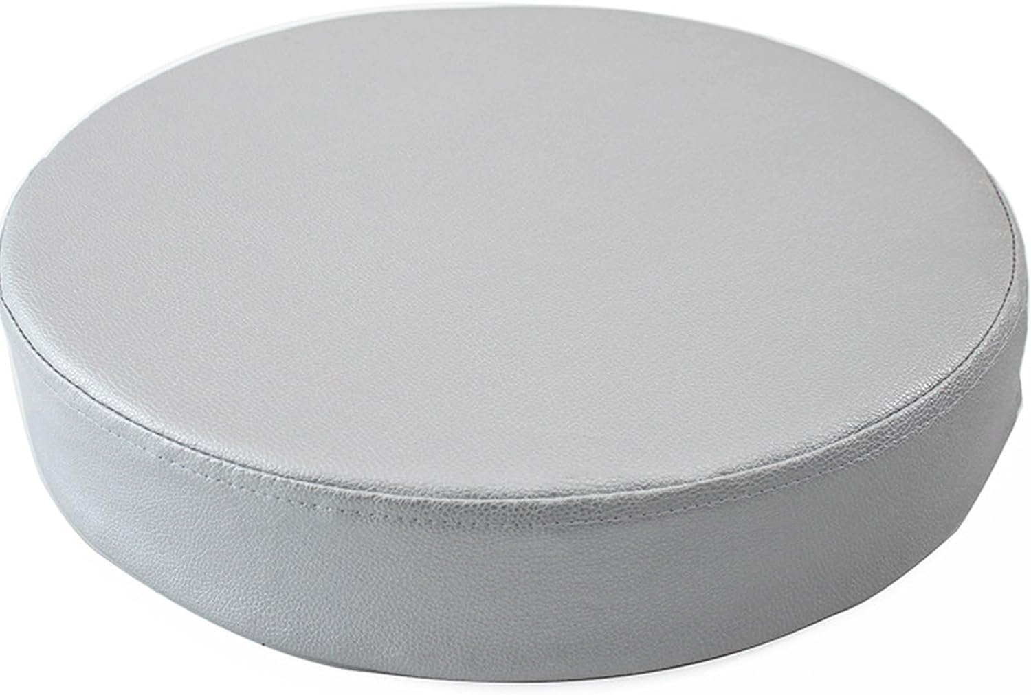 BLLMTEAR Round Seat Cushions for Stools 14/16/18/20" - Artificial Leather Chair Cushion - Memory Foam Chair Pads for Outdoor Furniture for Office Kitchen Dining(Light gray,17.7x2in/45x5cm) — image 1