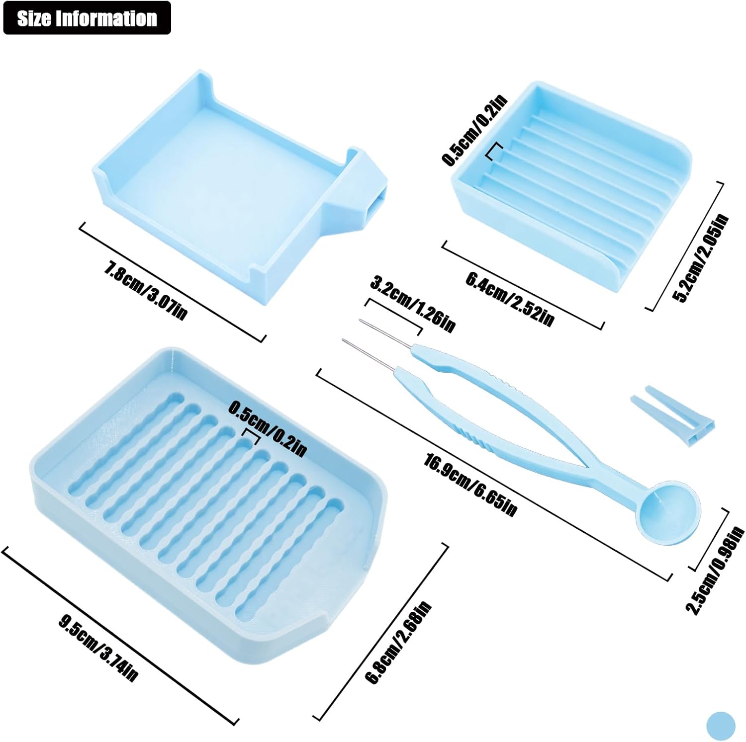 5mm Fuse Bead Double Needle Tweezer Bead Scoop - Picking Tray &Aligner Tray Kit,Efficient Sorting Tools with Effortless Beads Recovery.(blue) - Image 2