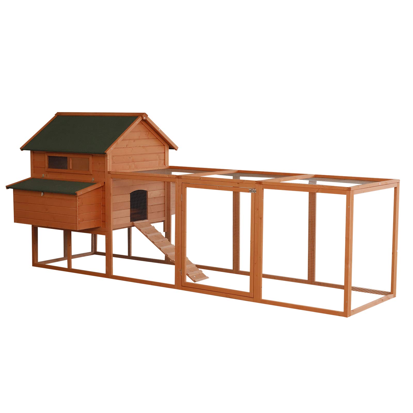 Buy PawHut 137" Chicken Coop Wooden Large Chicken House Deluxe Rabbit