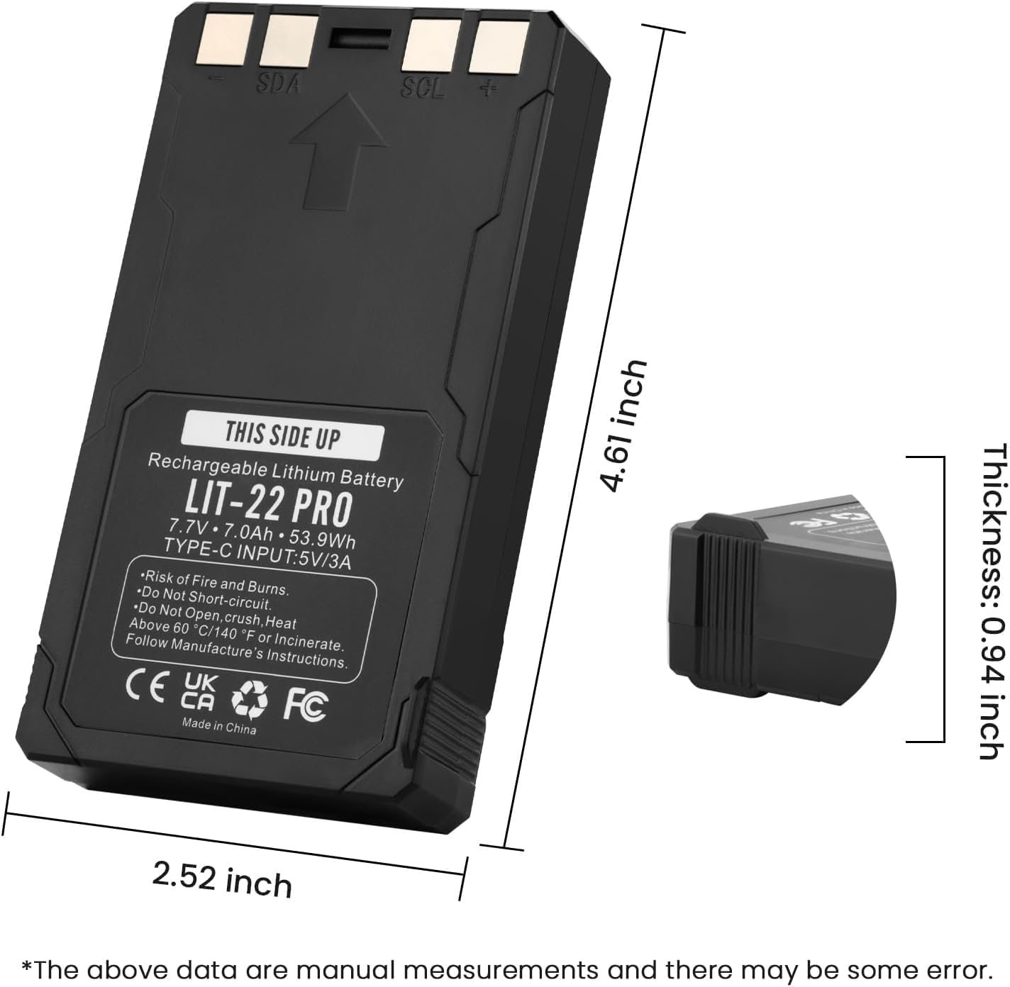 ANTIEE LIT-22 Pro di ricambio per batteria al litio LIT-22 Pro compatibile con telecamera Trail Flex Series (M, Dark, S-Dark, S, G36, Flex-Plus) cavo di tipo C incluso