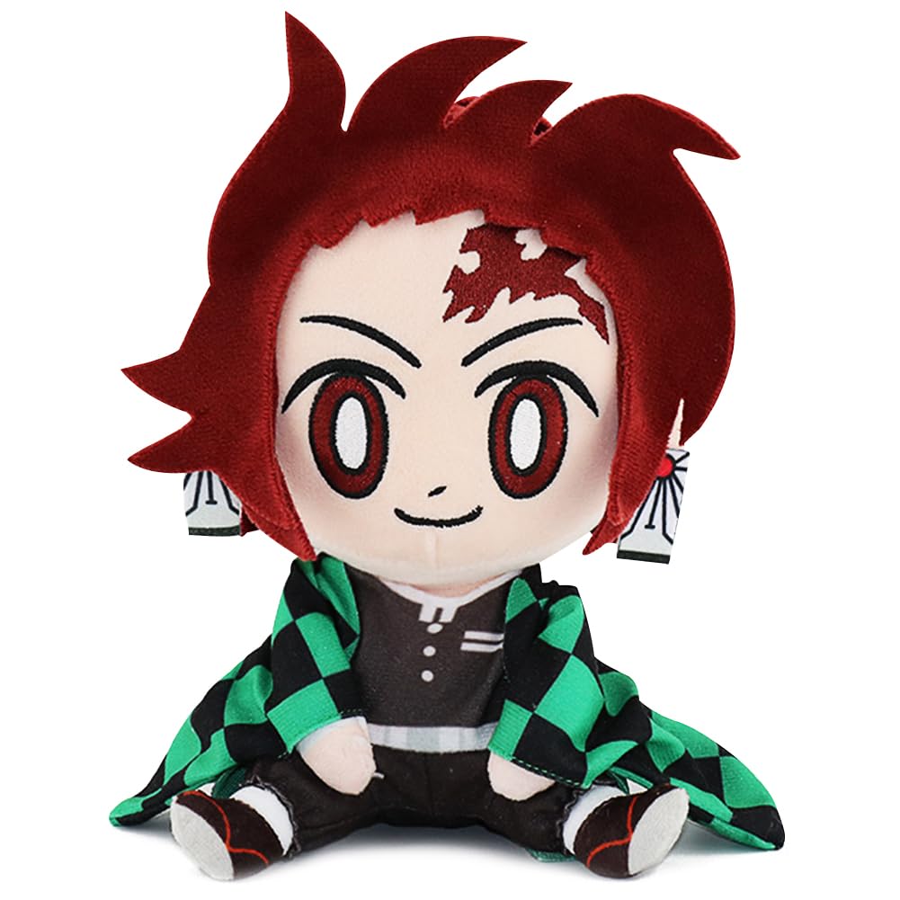 FISAPBXC Demon Slayer Anime Plush Toys, 20cm Tanjiro Soft Stuffed Doll Anime Character Plush Doll Soft Cute Stuffed Doll Collection Decoration Accessories Gift for Gifts Suitable for Boys Girls