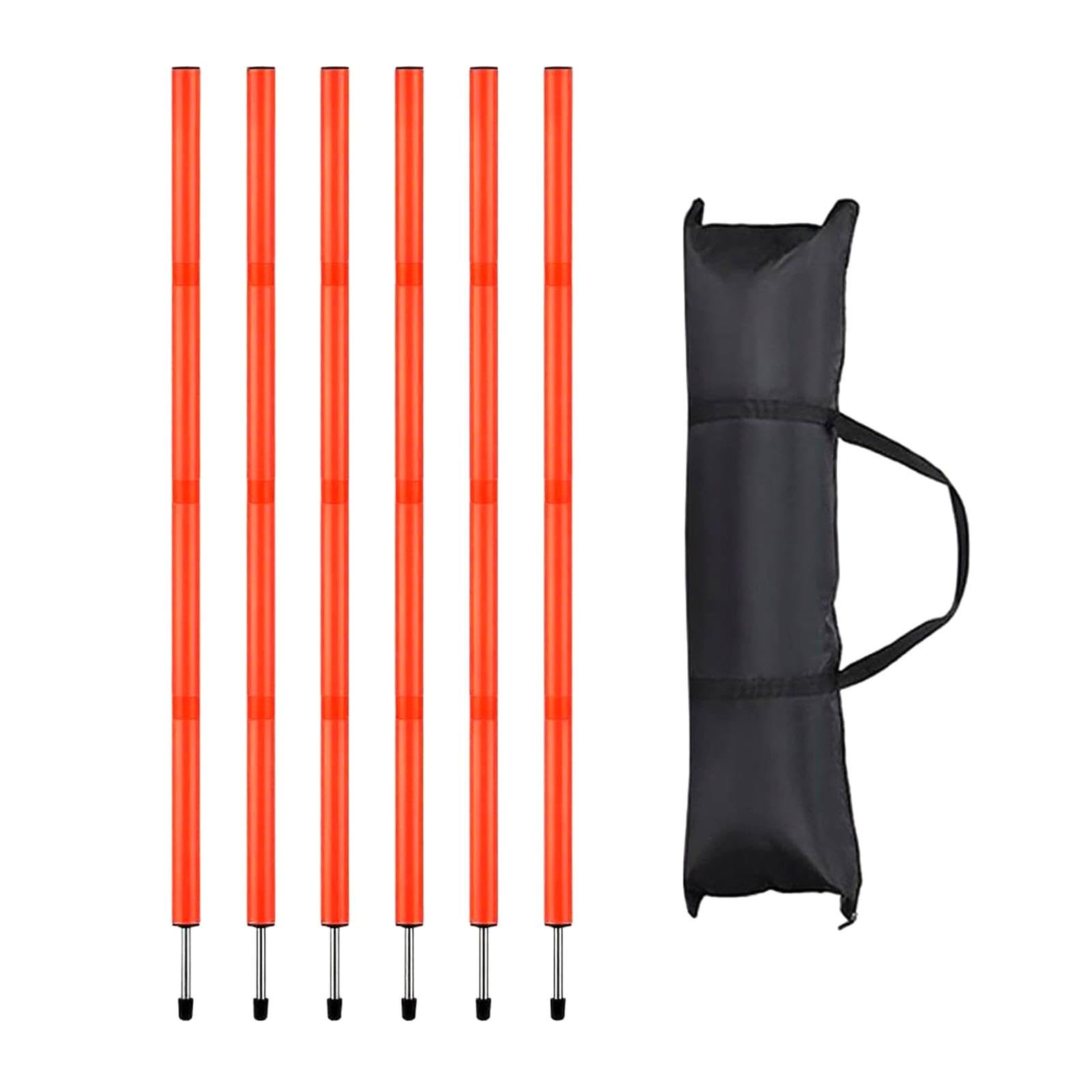 6 Postes de Agilidad para fútbol de 150 cm, multifuncionales y prácticos, con Bolsa de Transporte, para Entrenamiento de Agilidad y Accesorios de