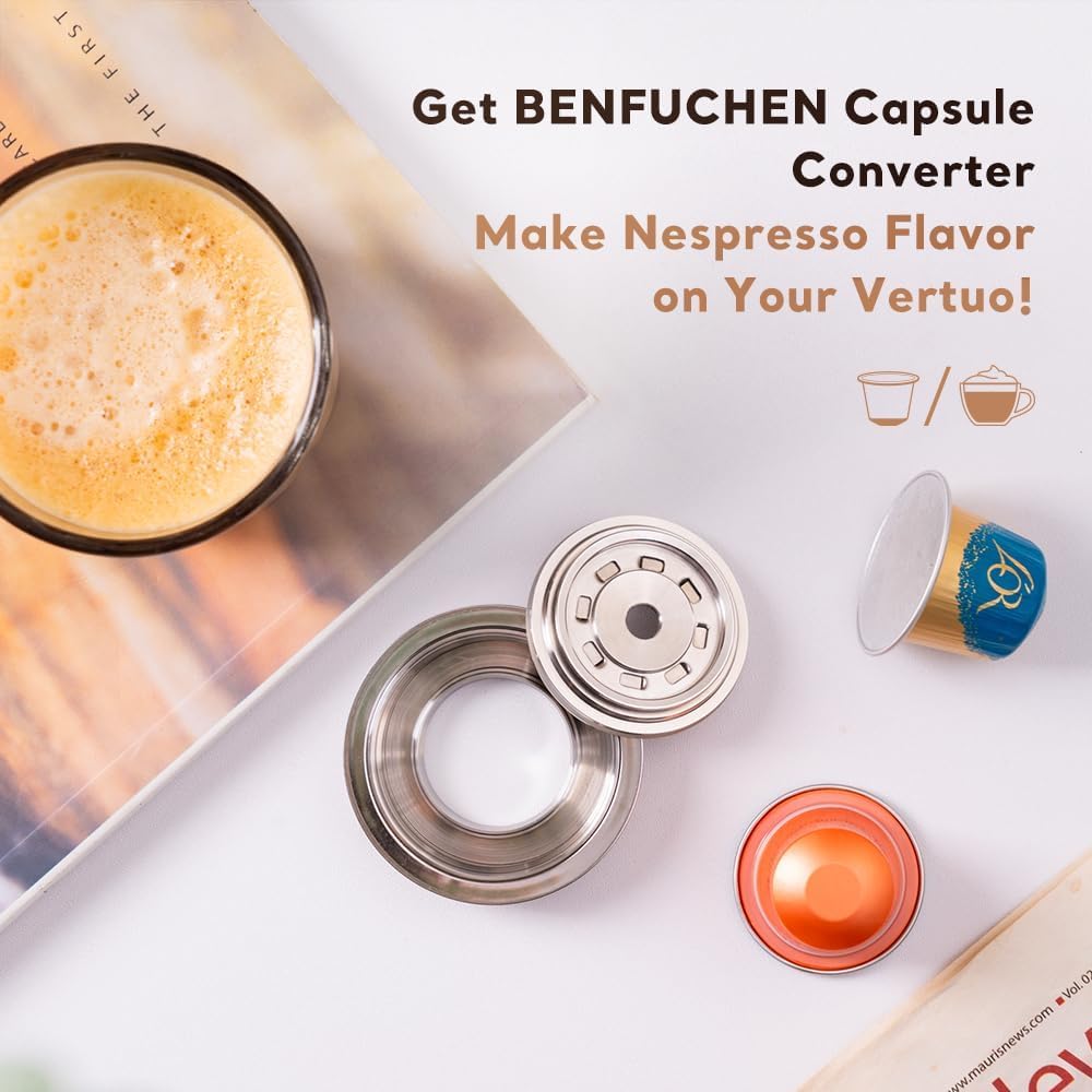 Adattatore riutilizzabile per cialde di caffè compatibile con Delonghi ENV135 VertuoLine GCA1, Nespresso OriginalLine Coffee, Brew 150 ml, argento, 1 pezzo