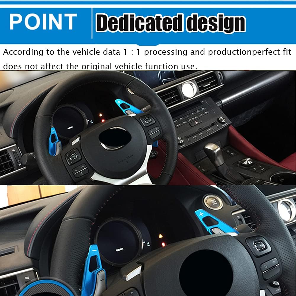 Great-luck Aluminum Steering Wheel Paddle Shifter Extensions Covers 2Pcs/Set(black) for Lexus NX 300h 300(2015-2021) IS 300 350(2013 2014 2015 2016 2017 2018 2019 2020) RC 300 350(2015-2020)