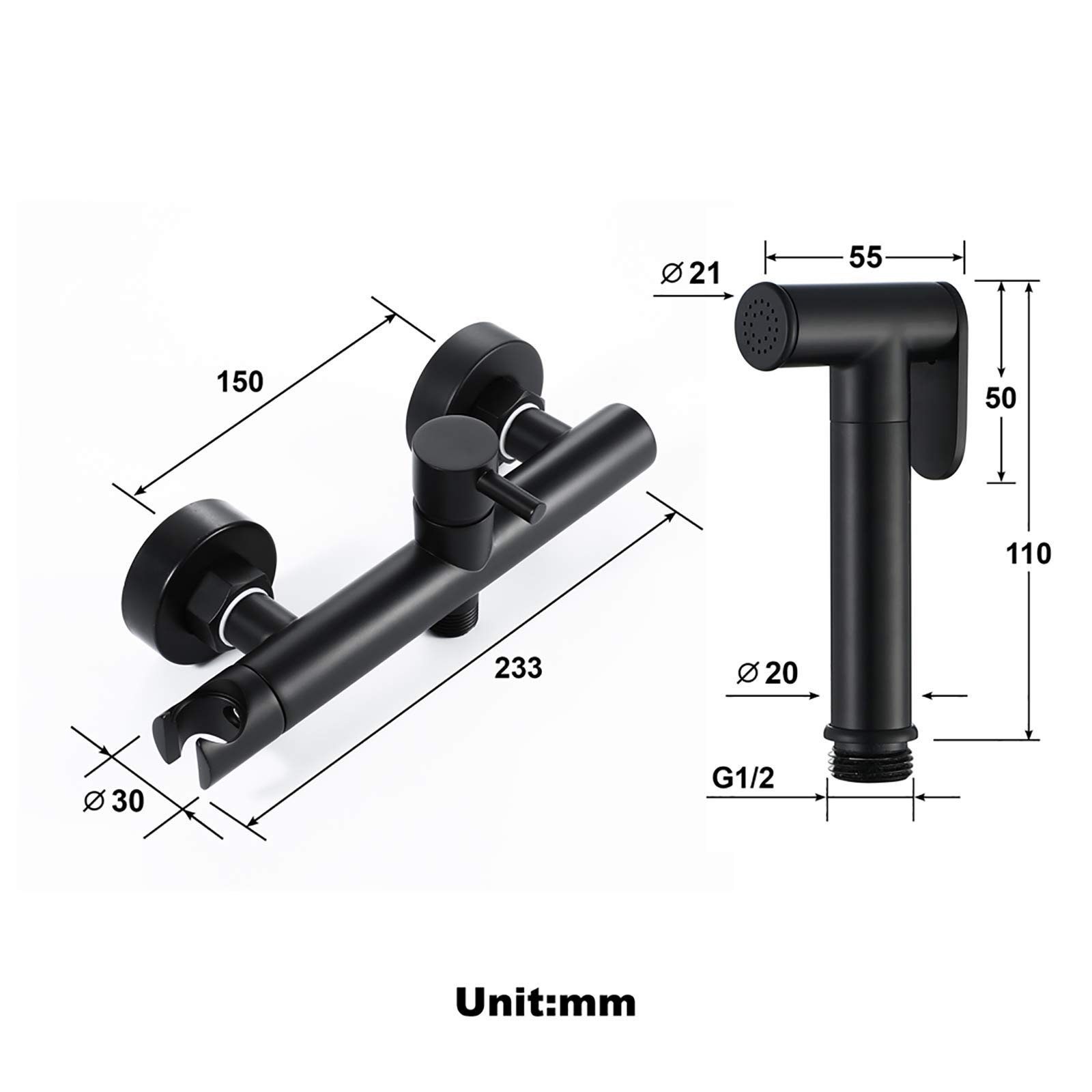 Zestaw Z Spryskiwaczem Do Pieluch Z Czarnego Materiału, Ręczny Bidet Z Ciepłą I Zimną Wodą, Zestaw Toaletowy, Pojedynczy Uchwyt, Mosiężny Spryskiwacz Do Toalety, Mon