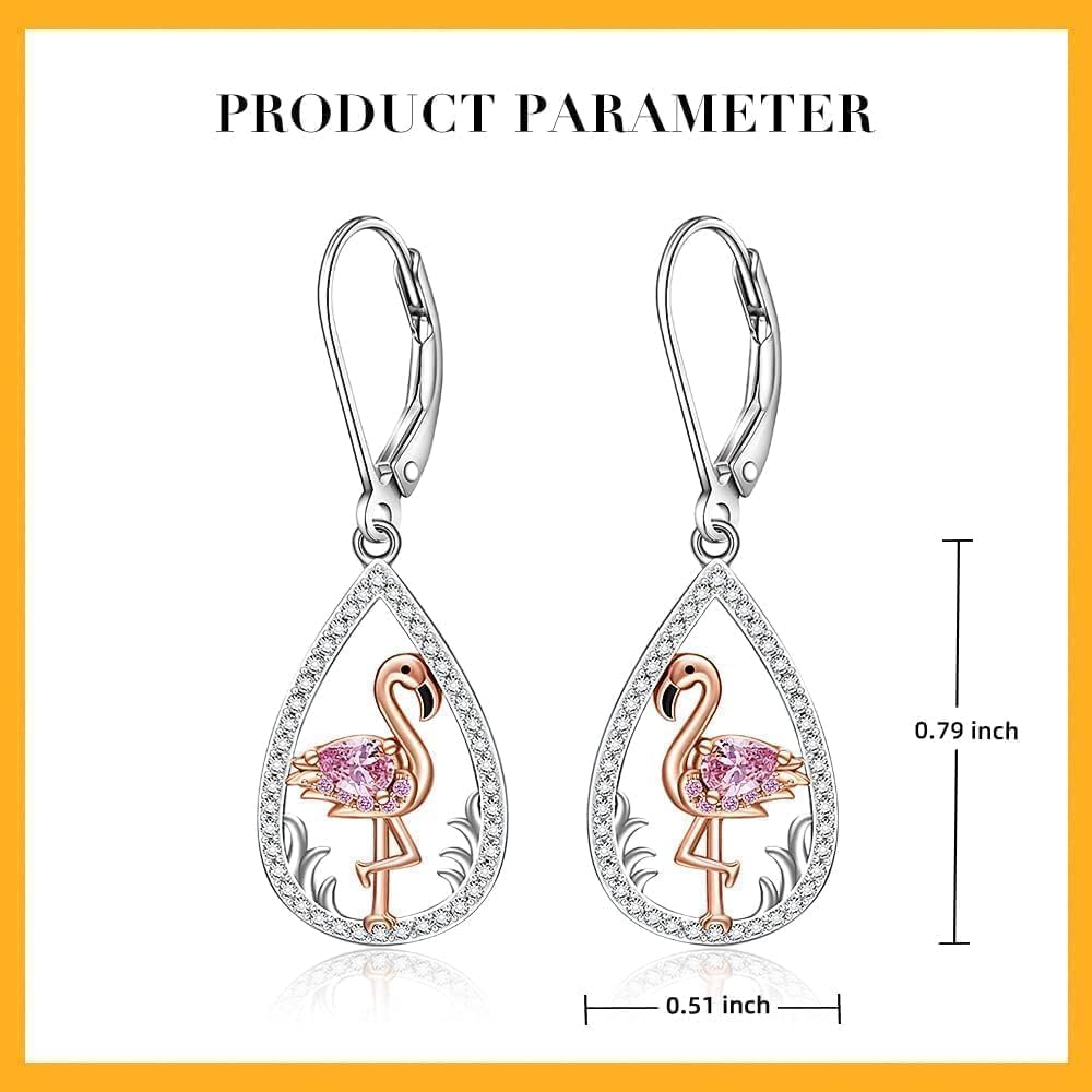 Flamingo Earrings for Women Sterling Silver Summer Beach Jewelry Gifts for Her