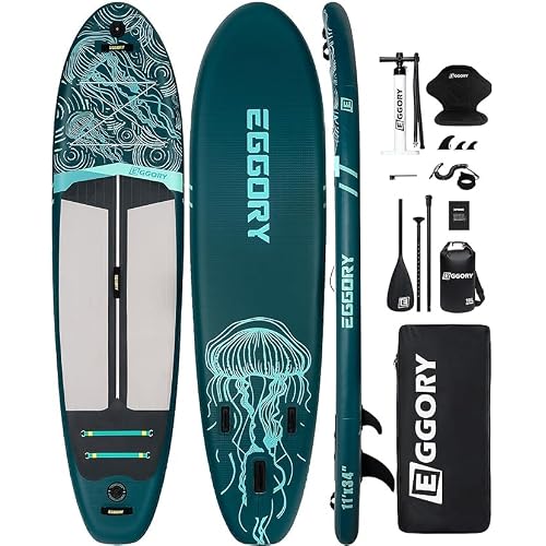 Inflatable Paddle Board,Stand Up Paddle Board Set, Extra Wide SUP Board with Removable Fin, Floating Paddle, Hand Pump, Waterproof Phone Pouch,Traveling Board