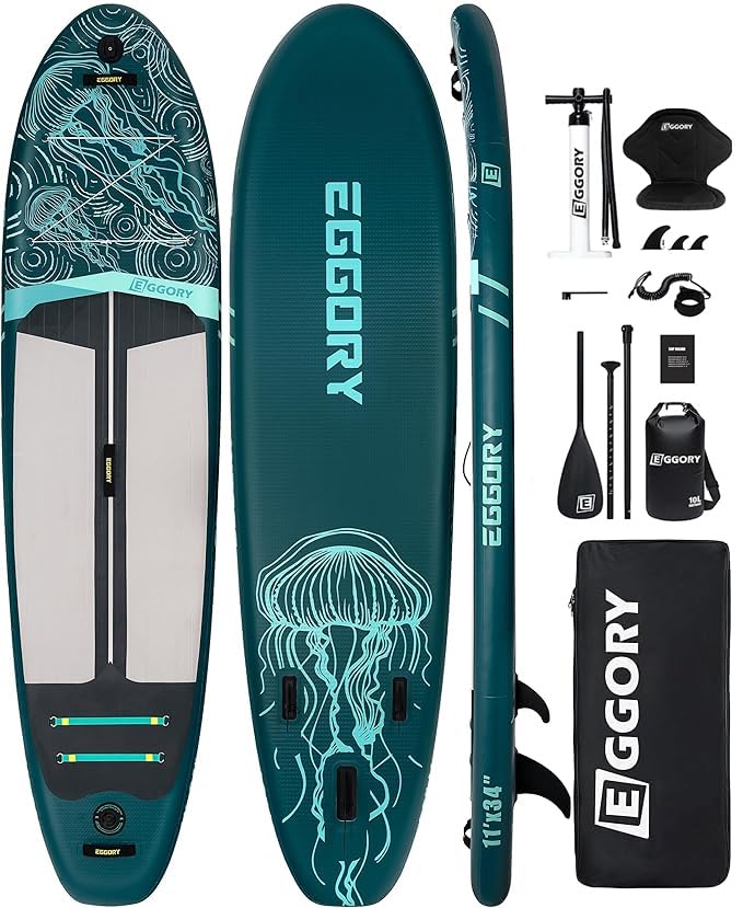 Image of Inflatable Paddle Board, Stand Up Paddle Board, Stable Design with Non-Slip Comfort Deck, Portable Travel Paddle Board for Adults & Beginners, Ocean Inspired Design