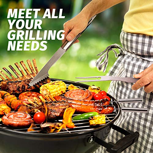 OlarHike BBQ Grill Accessories Set for Men, 22PCS Grilling Accessories Set, Stainless Steel BBQ Tools Gift Utensil with Spatula, T   ongs, Skewers for Barbecue, Camping, Kitchen