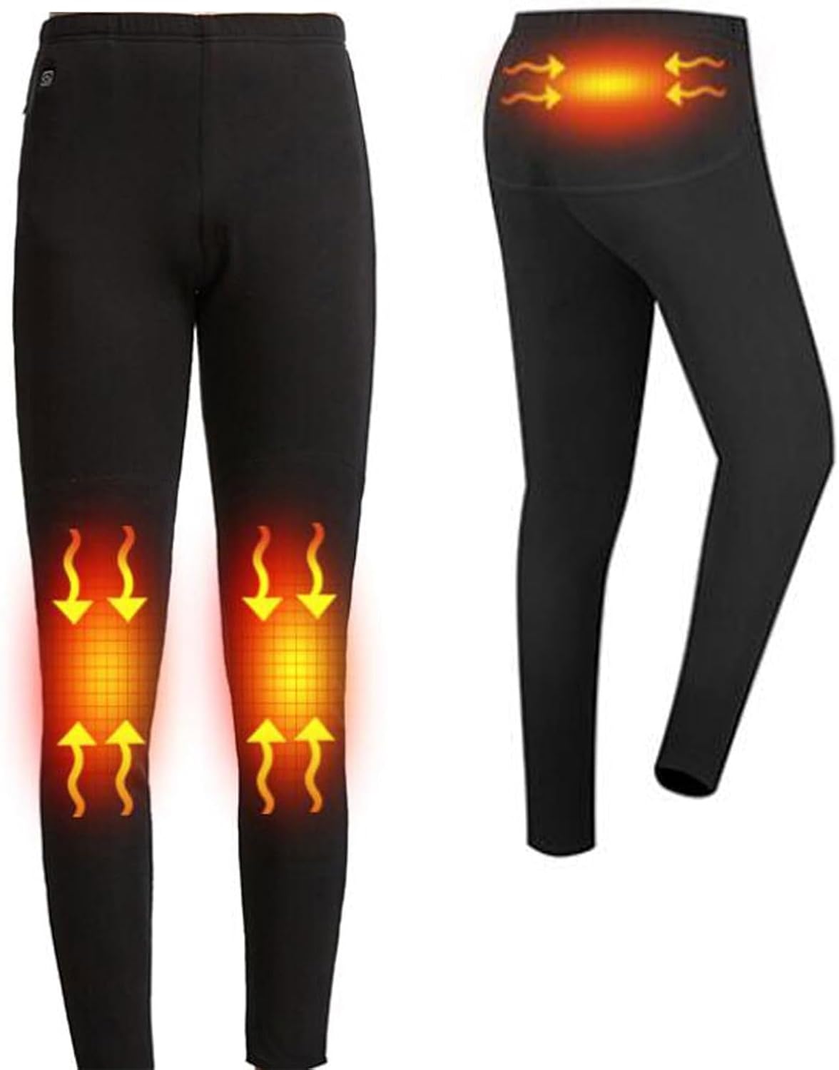 Mens Electric Heated Thermal Underwear, Winter Warm Base Layer Top & Bottom, Adjustable Temperature, for Sports Running