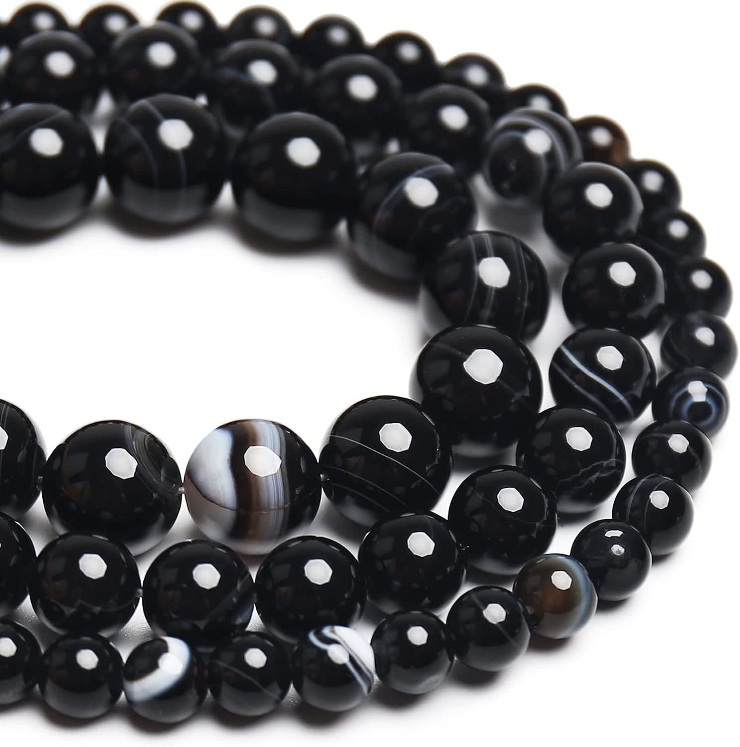 Perles en agate naturelle noire 10mm matériel fabrication bijoux collier