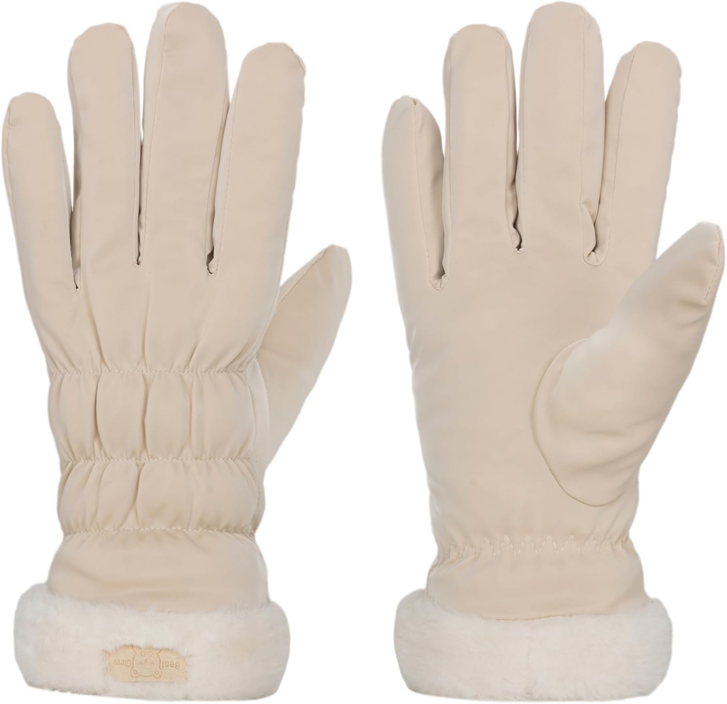 Women’s Winter-Windproof-Warm-Gloves Touch-Screen Fleece-Lined Gloves Fur Cuff for Cold Weather