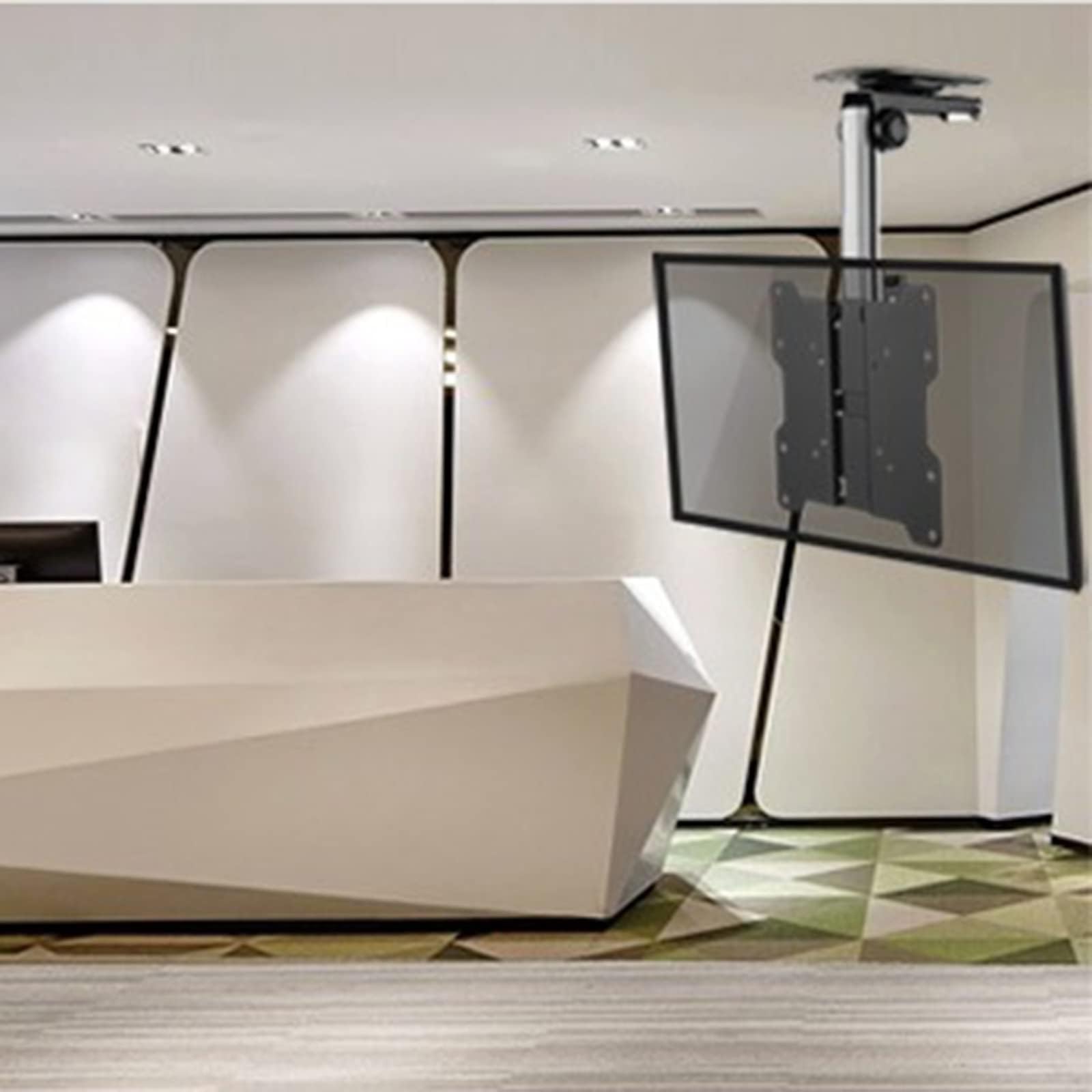 THEGA Supporto TV per LED - Supporto da Soffitto per TV, per Televisori da 17-37 Pollici, Supporto per TV/Monitor Ribaltabile da 0-90°, Girevole A Sinistra/Destra di ±30°, VESA Massimo 200x200 Mm